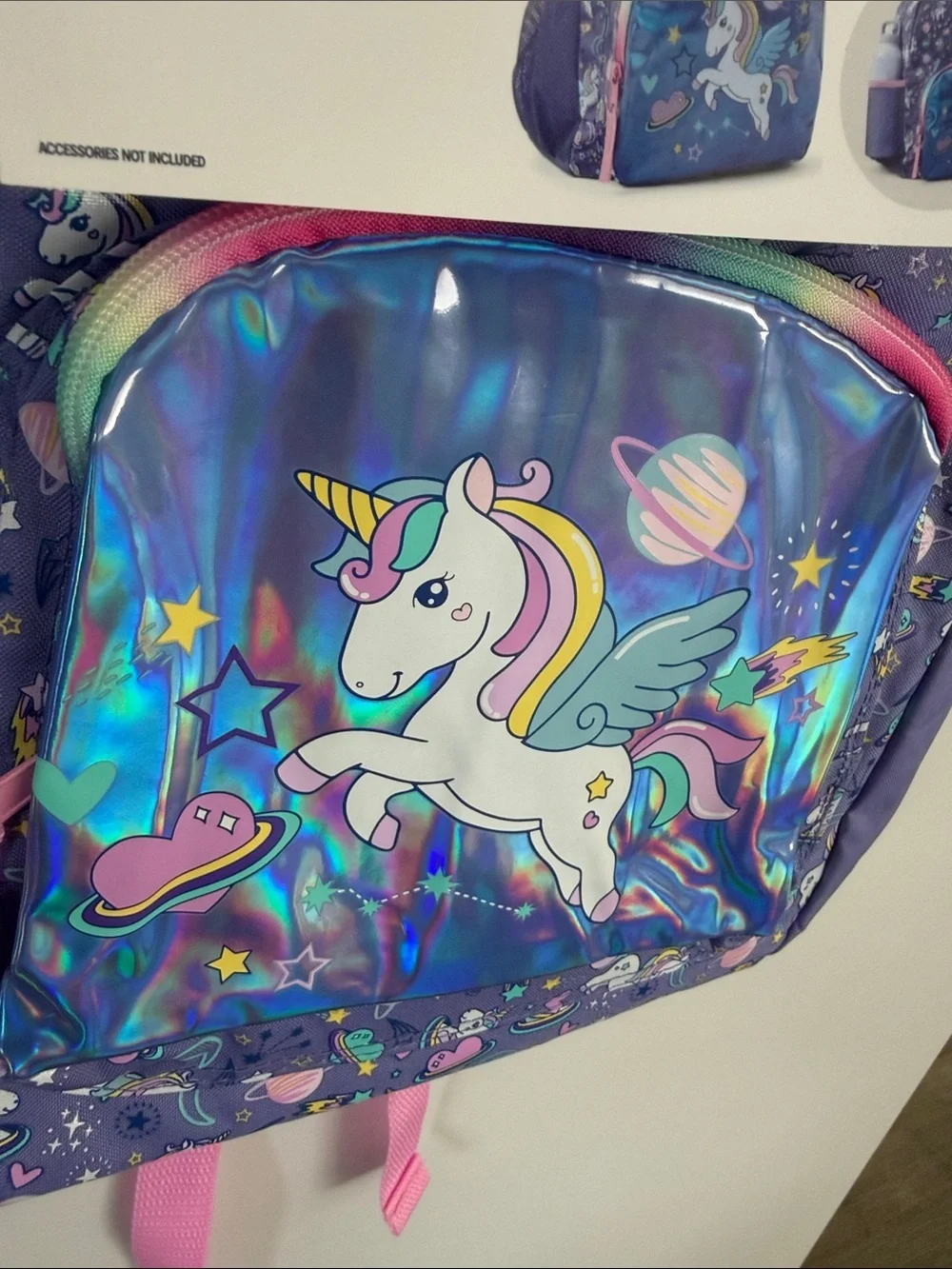 Unicorn Junior Backpack with Pink Straps